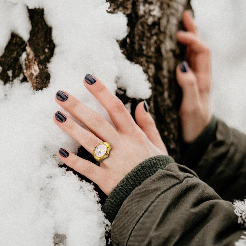 Ring Ring Watch Stylish One Size Fits Stainless Steel Ring Watch Analog Simple Quartz Watch Gold Silver Fashion Accessory Birthday Christmas Day