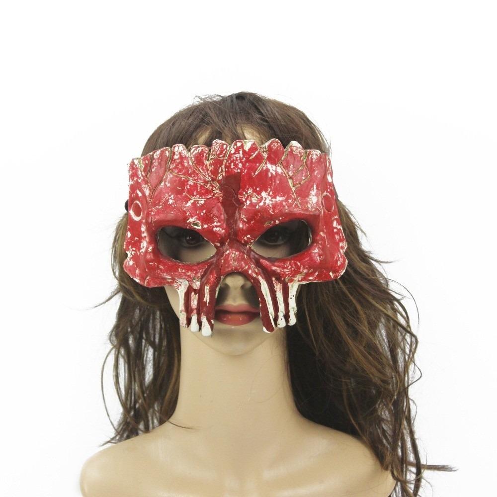 PU Foaming Halloween Mask Half Face Skeleton Mask Creative Halloween Skull Mask  Costume Props