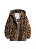 Unisex Lammwolle Leo-Print Baumwollmantel – Hong Kong & Amerikanischer Stil Lockere Jacke
