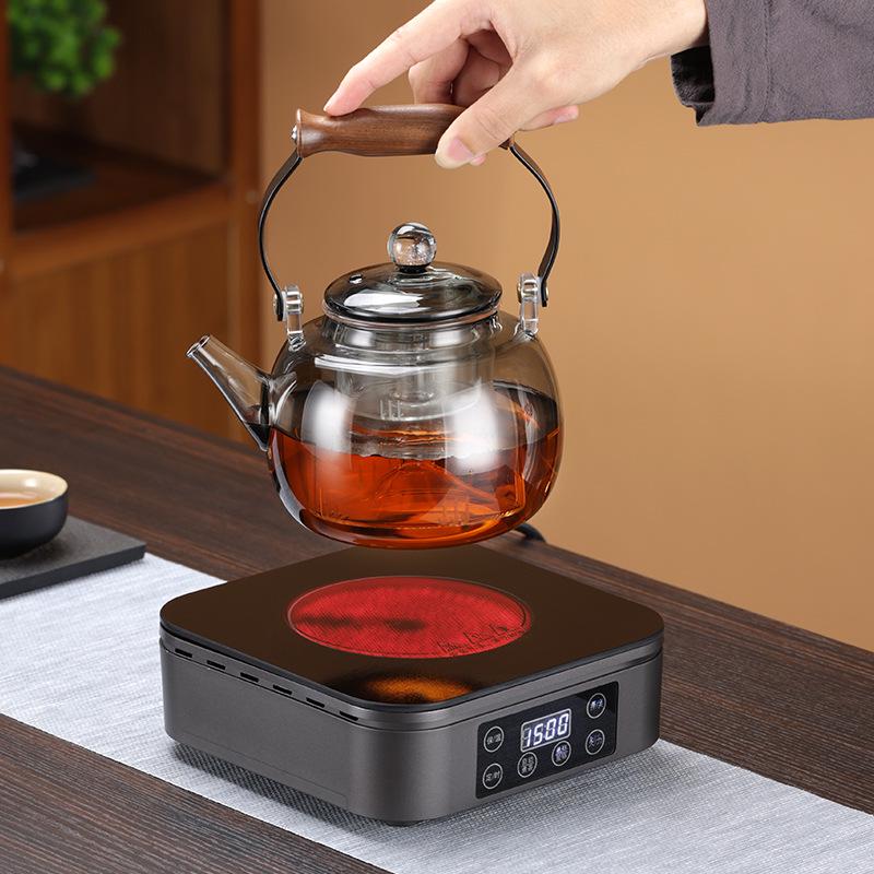 Smart Electric Ceramic Double Ring Tea Brewing Stove - High Power, Timer, Heat Preservation for Small Households