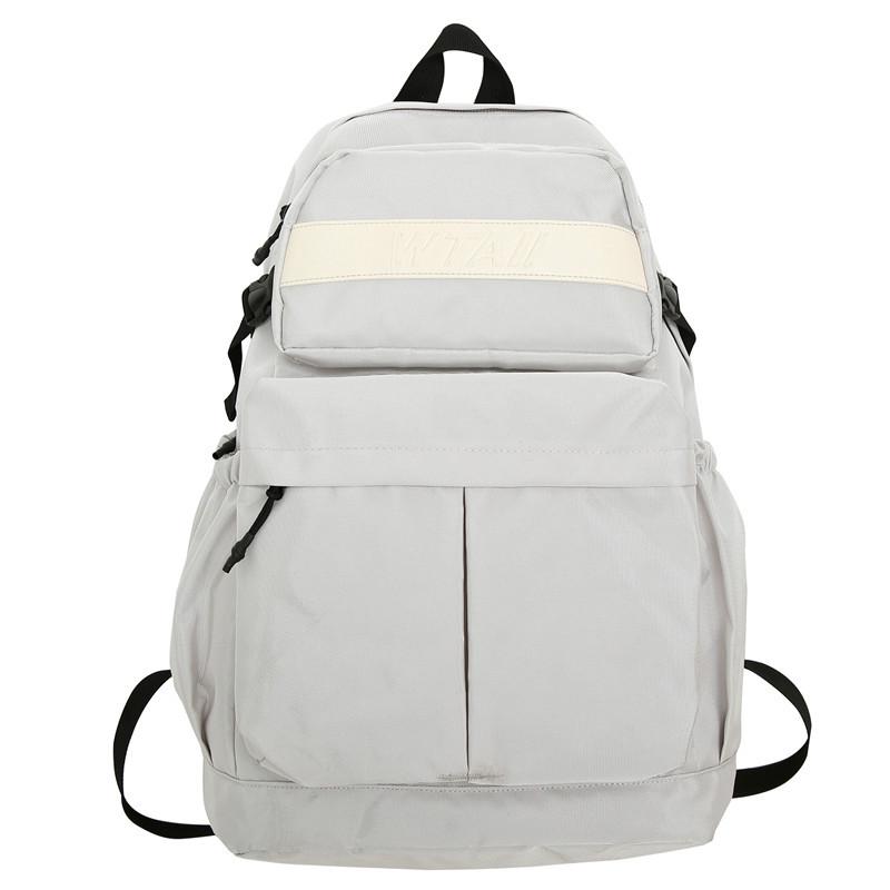 Korean Version of Street Style Ins Front Pocket Student Schoolbag Large Capacity Junior High School Student College Student Backpack