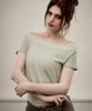 KITTY POTTERY Sheer Off-Shoulder Short-Sleeve T-Shirt [Ice Lime]