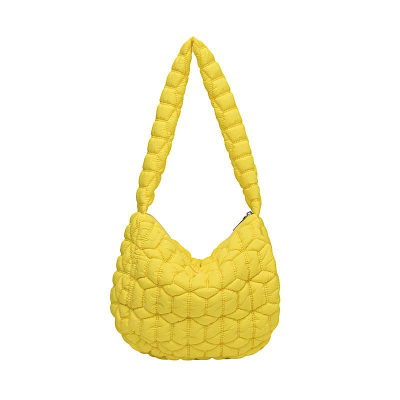 Pleated Cloud Bag Women's New Large-capacity Single-shoulder Cross-slung Woven Bubble Cotton Tote