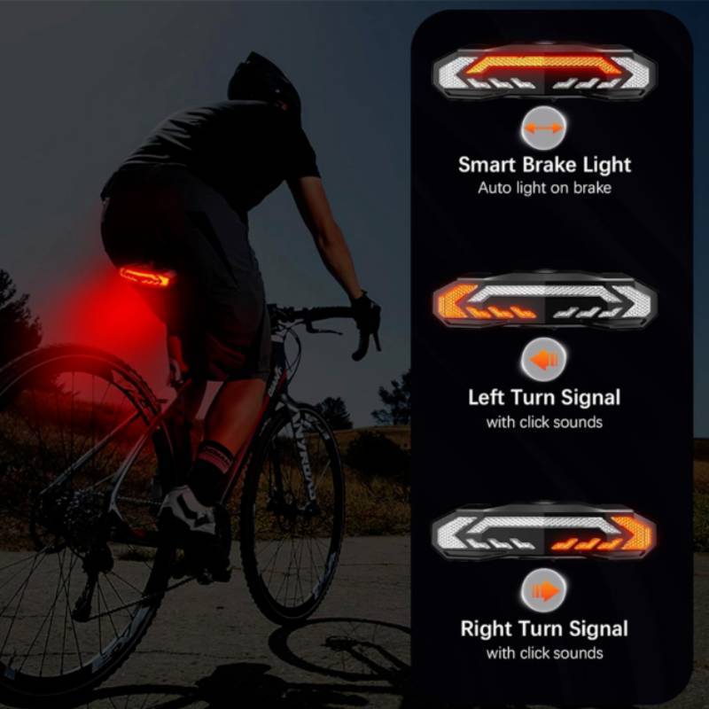 Bicycle Brake Sensor Smart Tail Light With Waterproof Ip65 And Remote Control For Night Riding Safety