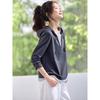 Women's Faux Two-Piece Color Block Hooded Sweatshirt