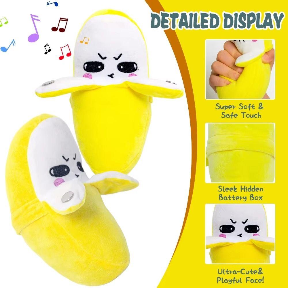Cute Banana Plush Toy Soft Music Rhythm Stuffed Doll Banana Educational Toy Music Perception