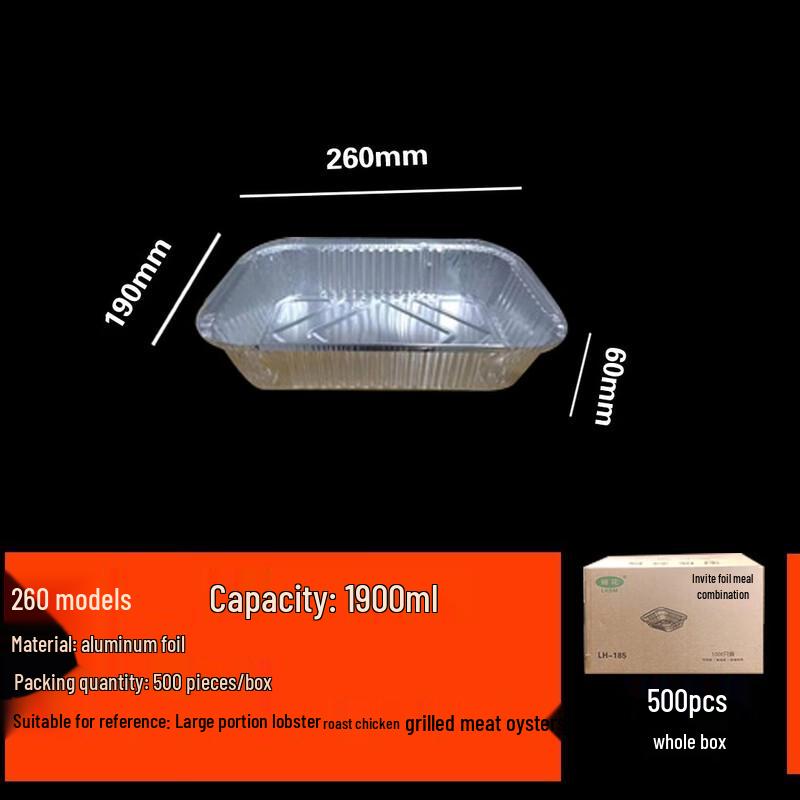 Cmaos Disposable Rectangular Aluminum Foil Food Containers