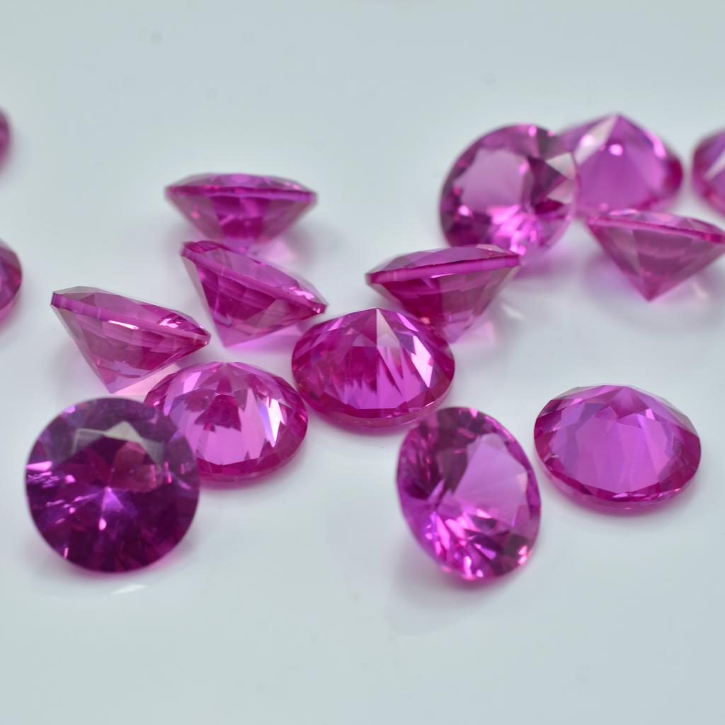 Natural Pink Ruby Loose Gemstone 12 Pcs Untreated 7x7 Mm Round Cut for Jewelry Making and Crafts
