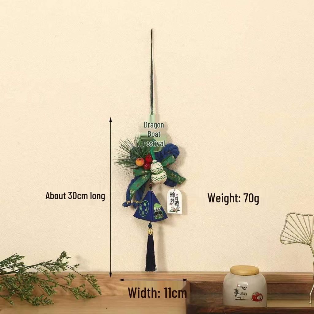 2026 Dragon Boat Festival Mugwort Fan Pendant & Indoor Sachet Bells for Door Handle and Decoration