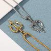 Fashion Gift Charm Chain Vintage Rock Punk Choker Necklace Hip Hop Neptune Trident Pendant