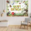 2D Bug Adventure Happy Birthday Backdrop, Kids Nature Party Banner, Photography Background