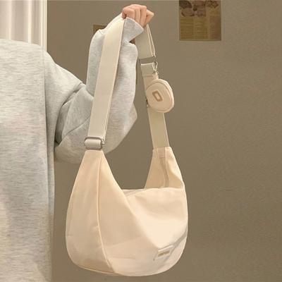 Bag New Women's Bag Crossbody Large Capacity Versatile Dumpling Canvas Bag Class One Shoulder Commuter Bag Luggage