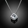 Women Chain Necklace Crystal Rhinestone Square Necklace Alloy Necklace Jewelry 25-26