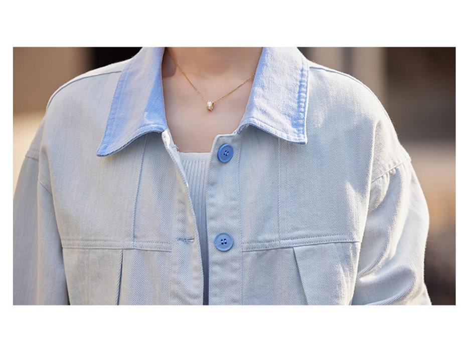 2025 Spring Women's Korean Slim Fit Washed Cotton Casual Jacket