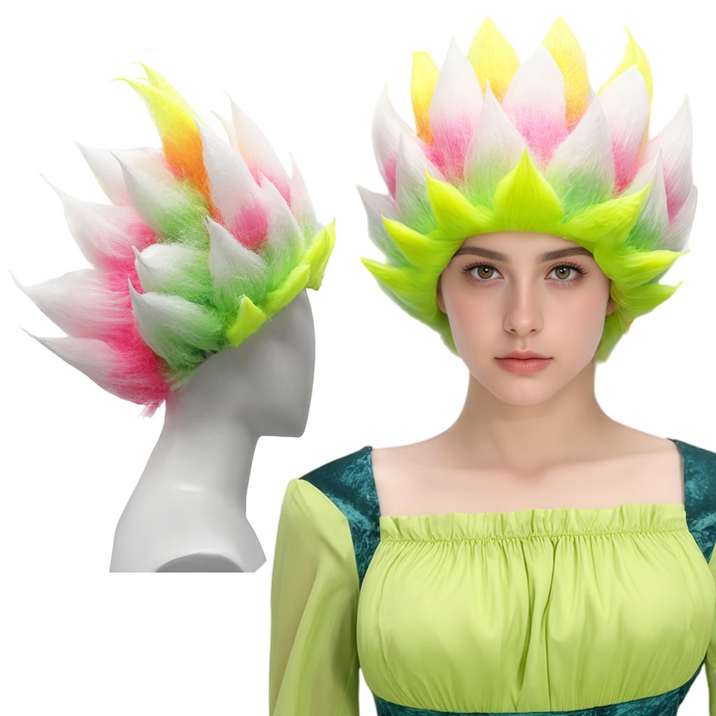 A variety of multi-color short straight anti-upturned pointed synthetic wig party entertainment wig holiday wig