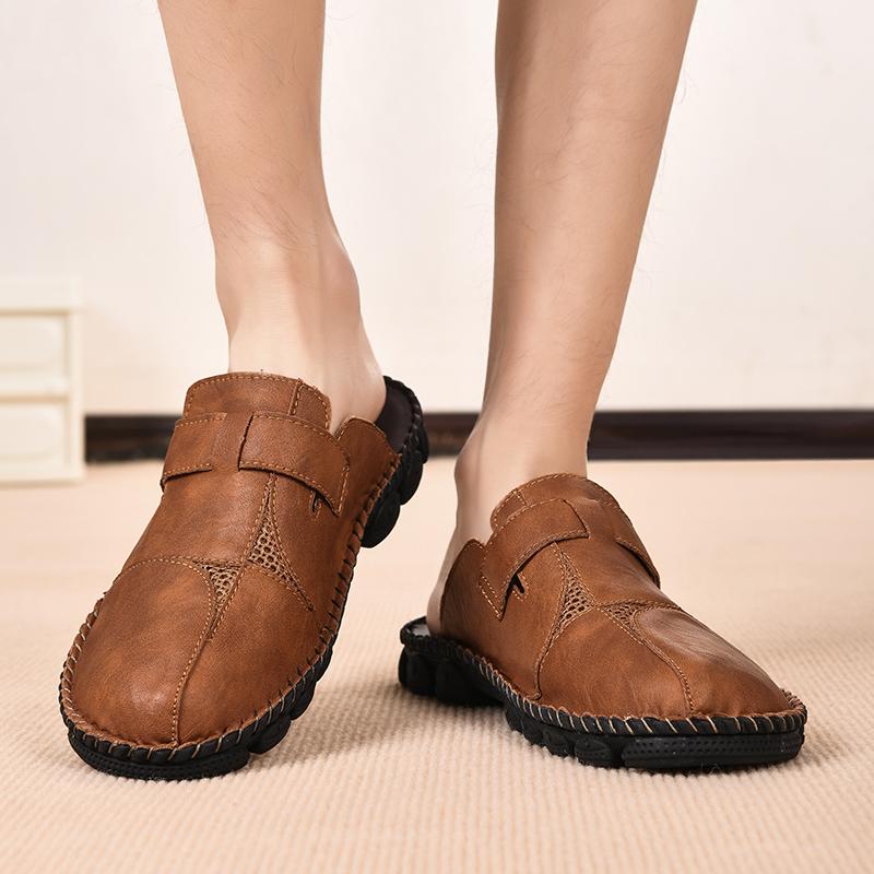 Summer Men's Leather Sandals Slippers Beach Sandals Outdoor Rubber Flip Flops Men Water Trekking Sandals