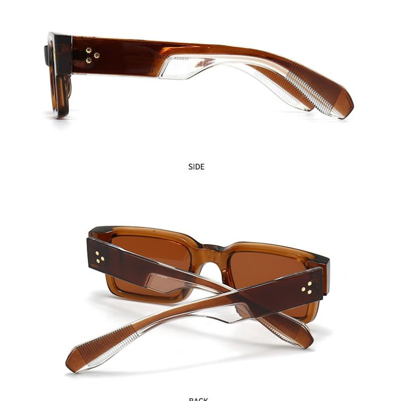 Square Frame Rivet Sunglasses Women Street Style Fashion Eyewear