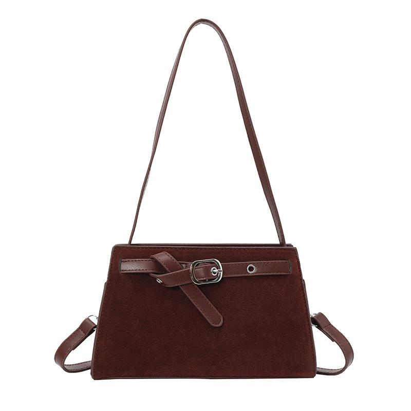 Niche retro matte underarm bag women's new commuter bag niche versatile suede shoulder bag