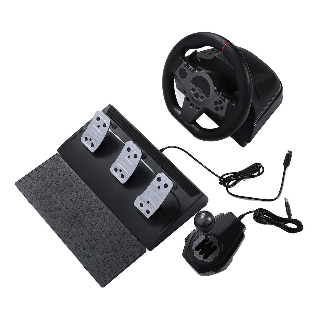 Gaming Steering Wheel with Pedal Shifter Dynamic LED Feedback 270 Degree Racing Wheel for Switch