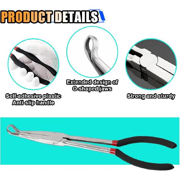 11 Inch Car Electrical Disconnect Pliers, Electrical Connector Disconnect Pliers Car Fuel Feed Pipe Plier, O-Shaped Car Soldering Aid Pliers Fuel
