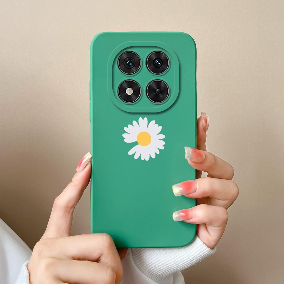 

Цветочный чехол для Xiaomi Redmi Note 14 Pro Plus, чехол из жидкого силикона, полноразмерная защита задней панели для телефона Redmi Note14 14Pro Note 14 Pro Plus