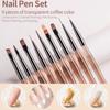 9PCS UV Gel DIY Painting Pen Nail Brush Liner Manicure Acrylic Drawing Brush for Nail Art Design Nails Tip Display Painting Tool