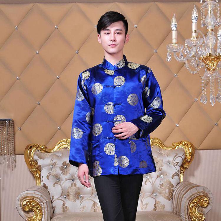 Chinese Style Tang Suit for Couples - Men's & Women's Spring/Autumn Long Sleeve Celebration Coat for Middle-Aged & Elderly