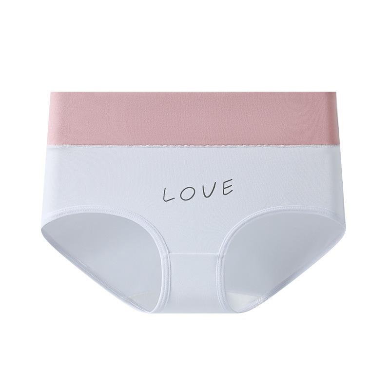 Women's Cotton Printed Breathable and Comfortable Briefs with No Marks Cute High Waisted Large Underwear
