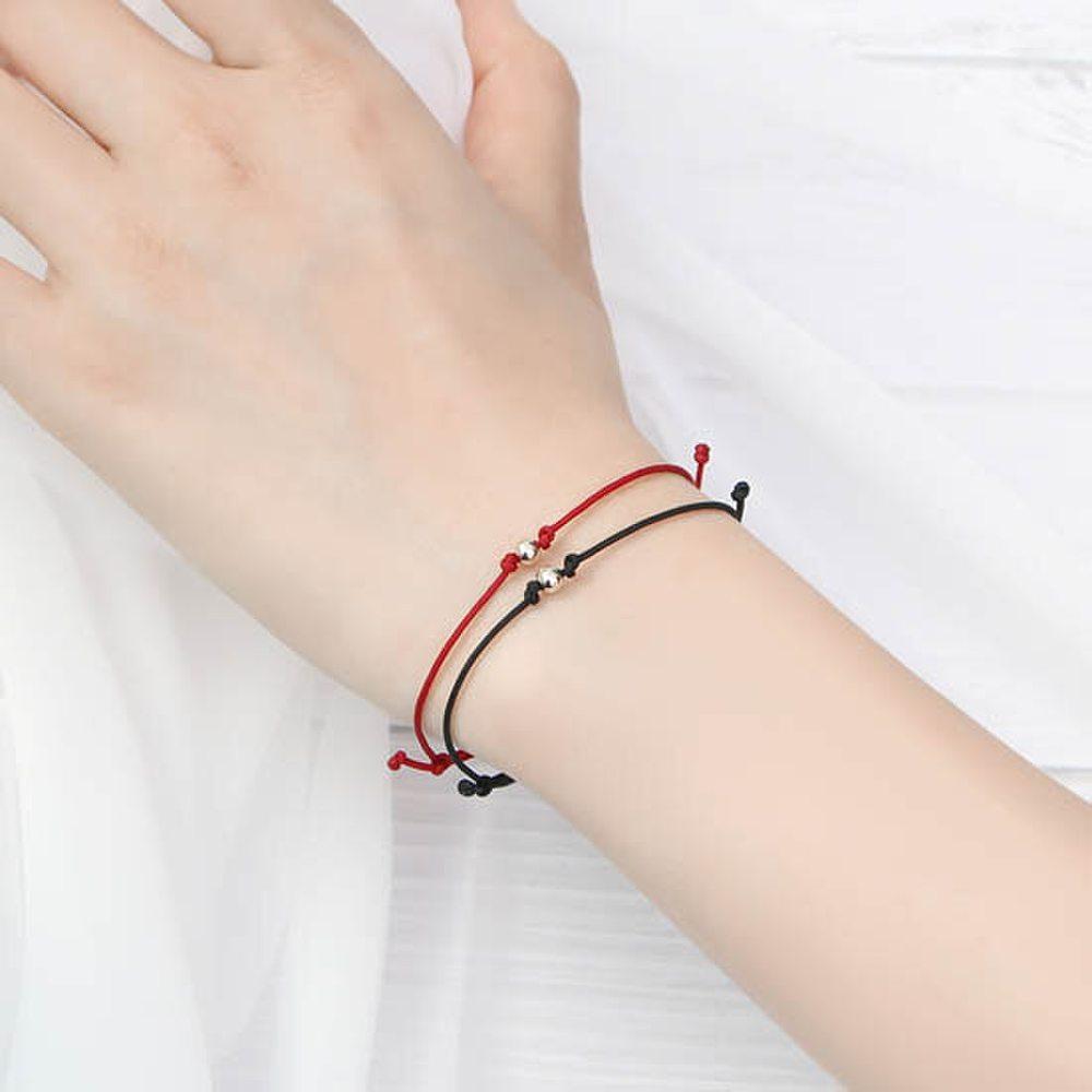 14K Gold 4mm Ball Color Knot Gold Thread String Bracelet