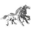 Elegant Two Horse Design Brooch Gold/Silver Metal For Equestrian Lapel Pin Versatile Occasions Jewelry Accessory
