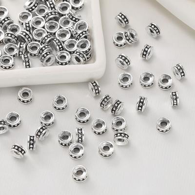 50pcs Flat Bead Spacer Handmade DIY Beaded Spacer Accessories