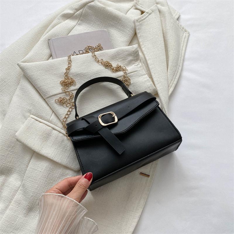 Женская качественная маленькая сумка для поездок на работу 2023 Лето Новая Популярная Сумка через плечо Модная Маленькая квадратная сумка чёрный