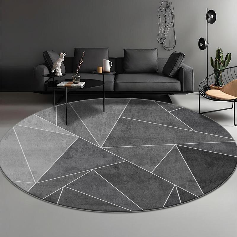 Modern Geometric Circular Carpet Luxury Office Chair Floor Mat for Spacious Living Room Sofa Carpet Home Decoration