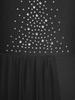 Womens Dance Performance Costume Sparkly Rhinestone Sleeveless Dress Mock Neck Back Keyhole Side Split Dresses