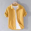 Men's Summer Loose-Fit Cotton Linen Shirt - Japanese Style, Casual Short Sleeve