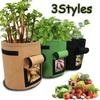 3Styles Felt Plant Grow Bags Nonwoven Fabric Garden Potato Pot Greenhouse Vegetable Growing Bags Moisturizing Vertical Tools