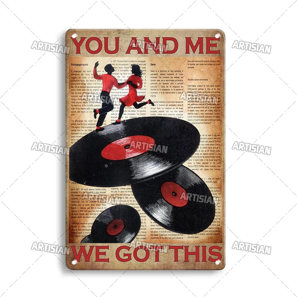 ARTISIAN Rusty Vinyl Records Metal Tin Sign Vintage Decorative Plate Classic Music Metal Sign Man Cave Home Studio Wall Decor