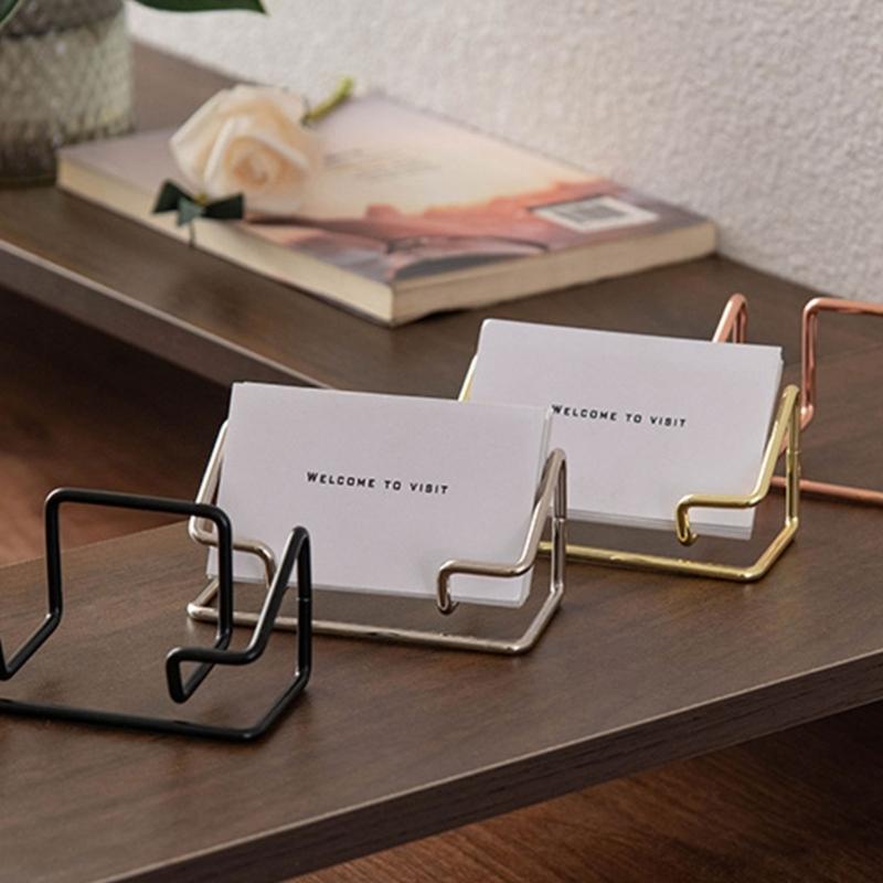 Professional Metal Card Organiser For Business Meeting And Conference Desktop Business Card Display Stand Hold 70 Sheets