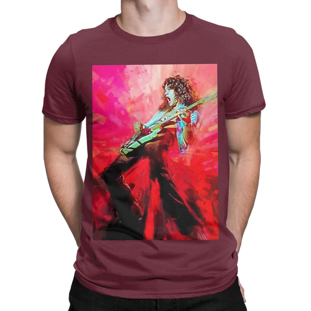 Eddie Van Halen On Fire Novelty 100 Cotton TShirt Van Halen Tees Tops For Unisex