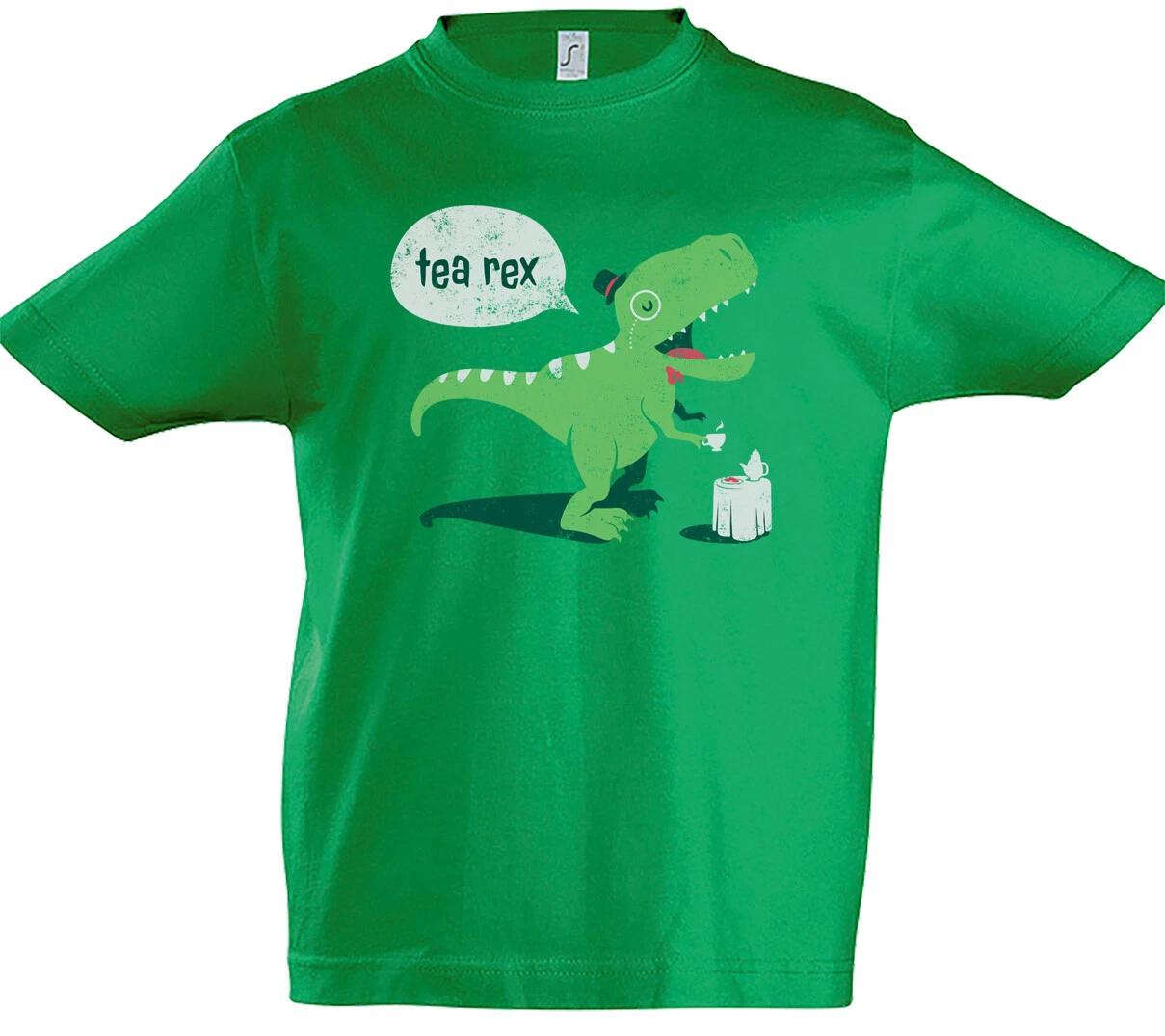 Tea-Rex III Kids Boys T-Shirt Tyrannosaurus Tea T Fun Rex Dinosaur Dinosaurs 130