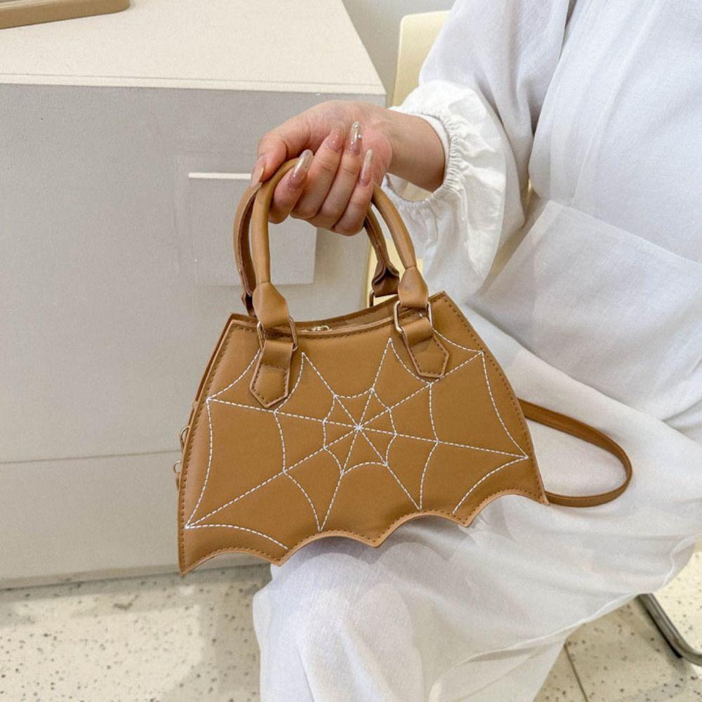 Harajuku Spider Web Shoulder Bag PU Leather Halloween Crossbody Bag Creative Halloween Bag Ladies