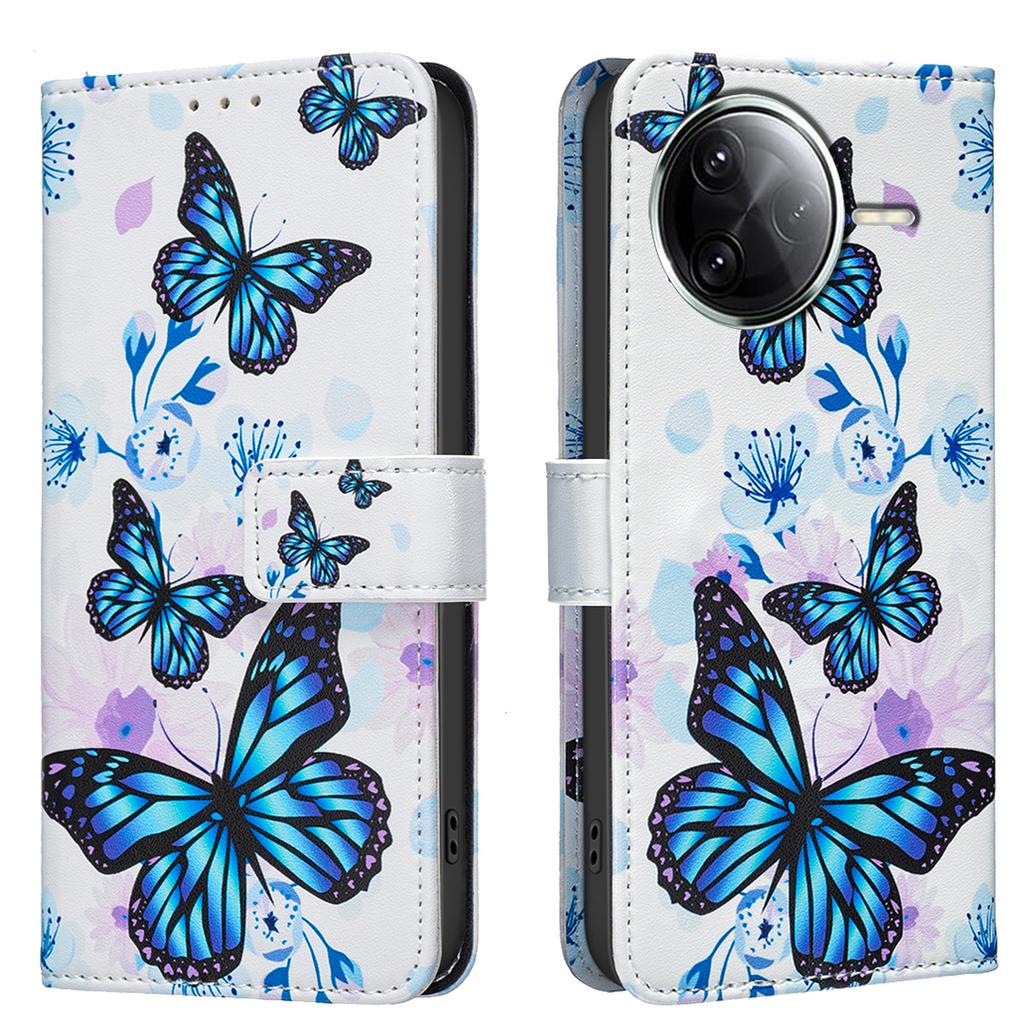 For Xiaomi Series Leather Cases Flower Butterfly Painted PU Protectiver Flip Cover with Card Holder Magnetic Closure Kickstand For Xiaomi Poco F7 X7