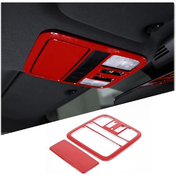 

Front Reading Light Panel Cover Trim for Honda Pilot 2019-2022, ABS Material Reading Light Frame Cover Decor Protector Accessories (Carbon Fiber красный