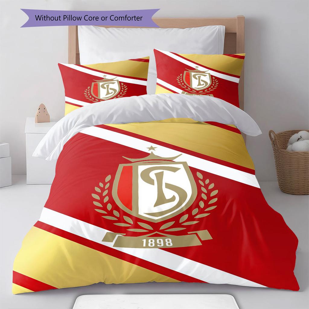 Standard Liège Logo Bedding Quilt Set Quilt Cover Pillowcase Home Decoration Birthday Gift (1 * Duvet Cover + 2 * Pillowcase, Without Core)