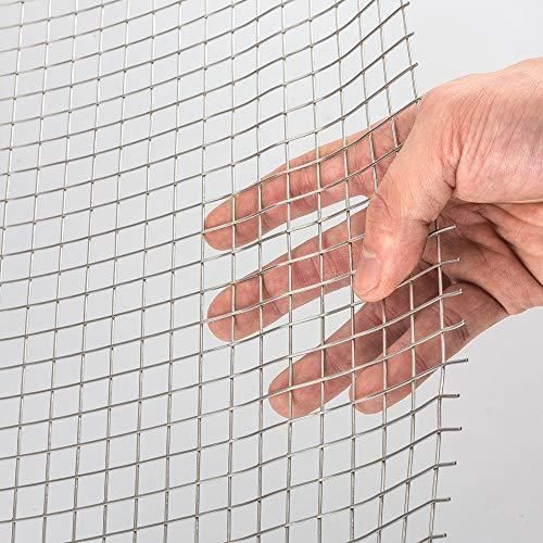 Amagabeli 1m x 20m acier inoxydable grillage métallique soudure maille carré de 12,7mm mailles grillage 1,2 mm d’épaisseur grille