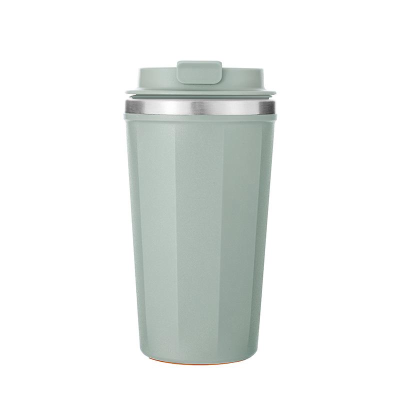 Double Stainless Steel 304 Coffee Mug Not Fall Design Thermos Mug Leak-Proof Travel Thermo Cup,White,500ml