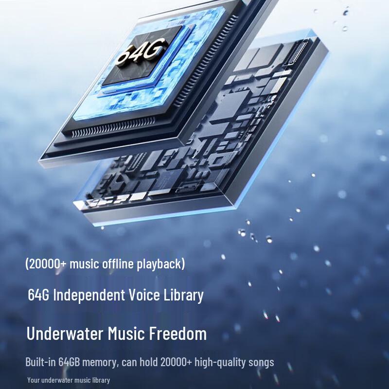 Saina B60 Bone Conduction Bluetooth Headphones with 64GB Storage