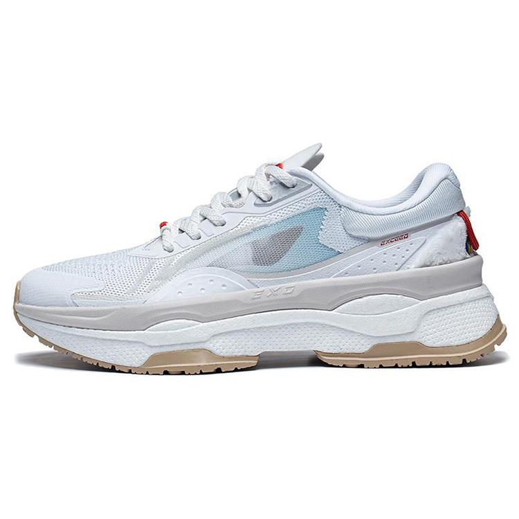 New LiNing Exceed 7 Anti Slip Wear Resistant Low Top Casual Shoes Women's White Blue AGLT092