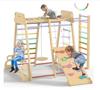 Wooden Indoor Children's Climbing Frame & Slide Set with Swing