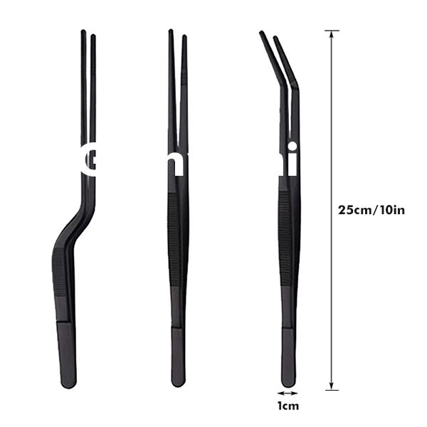 8/10/12-Inch Kitchen Tongs, Stainless Steel Culinary Plating Tweezers BBQ Tongs - Food Styling Baking Decor